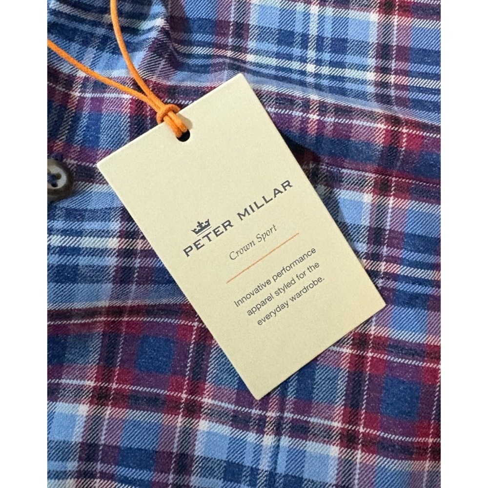 Peter Millar Crown Sport Button Down Plaid Shirt | NWT | Large - Picture 4 of 11
